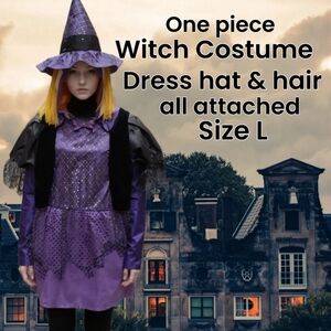 Halloween Costume One- Piece Witch Costume | Cosplay | Comical Witch Size Lg